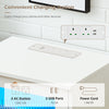 White LED Bedside Table 2 Drawers with Charging Station Nightstand Cabinet