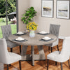 Farmhouse Dining Table for 4, 120 cm Round Dinner Table for Kitchen Living Room