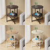 2 Tier Wooden Side Table End Display Round Small Coffee Table Bedroom Office