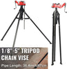 Tripod Pipe Chain Vise 1/8"-5" Capacity Folding Legs W/ Harden Teeth&Chain UK
