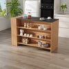 3 Tier Bar Table Cabinet Dining Table Kitchen Island 3 Storage Drawers Cupboard