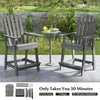 Outdoor Bar Stool HDPE Garden Patio Chair Pub Chair Tall Adirondack Chair Grey