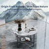 FATIVO High Gloss Marble Coffee Table 2 Tier Center Table w Strong Aluminum Legs