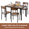 6Pcs Dining Table & Chairs Set Kitchen Furniture With Storage Bench Space-Saving