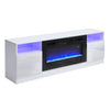70" Fireplace TV Stand Electric Heater Insert Modern Console Cabinet w/Backlight