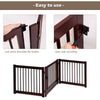 Indoor 3 Panels Step Over Fence Wooden Dog Gate 207 x 61 CM