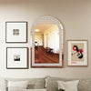 Large Stunning Arched Wall Mirror Glass Diamond Strip Crushed Mirror Bedroom Dec