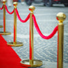 Barrier Posts Crowd Control Stanchion Velvet Ropes Bank Queue Pole Gold Red 4pc
