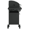 Gas BBQ Grill with 7 Burners Barbecue Black Powder-coated Steel