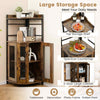 Industrial Wine Cabinet Buffet Cabinet with Adjustable Shelf-Brown