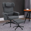 High Back PU Leather Ajustable Height Swivel Recliner Sofa Chair w/Footstool Set