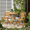 3 Piece Wooden Folding Bistro Set Dining Table and Chairs for Outdoor Patio