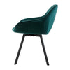 Set Of 2 Velvet Fabric Swivel Dining Chairs Diamond Kitchen Seat With Metal Leg