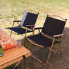Black Folding Camping Chair Steel Frame Lightweight Portable Outdoor Picnic BBQ