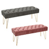 Upholstered Bench Dining Chairs Stools Bedroom Footstool Button Decorated Seat