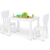 Kids Table and Chair Sets Toddler Childrens Activity Table with 2 Drawer White