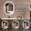 LED Bathroom Mirror 3 Color Lighted Dimmable Oval 60*80cm Makeup Mirror Anti-fog