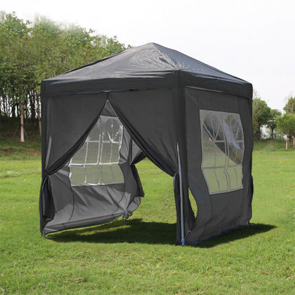 2X2 m Gazebo Marquee Canopy Pop-u Garden Wedding Party Tent Side Waterproof
