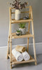 3 Tier Bathroom Ladder Shelf Folding Stand Storage Rack Wooden Free Standing