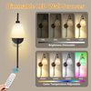 Wireless Wall Sconce Set of 2, Modern Battery-Operated Wall Lights with Remote,