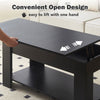 Black Coffee Table with Storage Lift Top Up Wooden Living Room Furniture