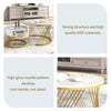 Set of 2 Coffee Nesting Table Set Round Sofa Side Table Faux Marble with Drawer