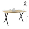 Modern Rectangular 4 Seater Dining Table Metal Straight Legs Morden Brown