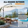 10FT 6 Rib Banana Parasol Sun Shade Patio Hanging Umbrella Cantilever Garden Ypv