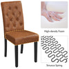 Dining Room Chairs Set of 2/4/6 Faux Leather Kitchen Chair Set with Wooden Legs