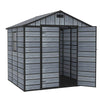 8X6FT Plastic Garden Shed Apex with Floor Window Lockable Door Wood Grain Grey