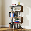 5-Tier S-Shaped Bookcase, Freestanding Bookshelf, Brown, 145cm High