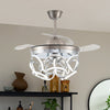 42 Inch Modern Invisible LED Ceiling Fan Light 3 Colour Changing Chandelier Lamp