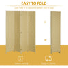 4 Panel Folding Room Dividers for Wall, Privacy Screen Panels, Brown