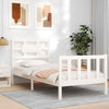 Bed Frame with Headboard White 90x200 Solid Wood U4C6
