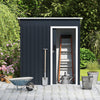 All-Weather Color Steel Garden Shed 163 x 86 CM Outdoor Storage Shed-Grey