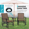 Garden Double Swing Glider Chair Rocking Chair Steel Swing Loveseat w/Table
