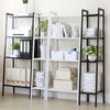Steel Ladder Shelf 4/5 Tier Storage Rack Bookshelf Shelving Stand Wooden Shelves