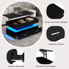 LED COFFEE TABLE WITH LIFT TOP AND STORAGE DRAWERS LIVING ROOM FURNITURE BLACK