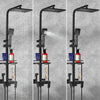 Bathroom Thermostatic Mixer Shower Set Square Black Twin Head Exposed Valve