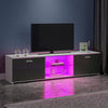 Modern High Gloss 2 Door TV Stand Unit Cabinet Entertainment Sideboard LED Light