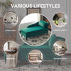 Upholstered Chaise Longue Indoor Lounge Sofa with Right Armrest & Storage Green