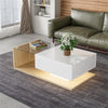 Coffee Table with LED, High-Gloss Tea Table With Drawer Living Room Furniture