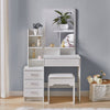Dressing Table Make-Up Desk Stool Set w/ Mirror Drawer Bedroom Furniture Storage
