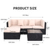 Rattan Garden Furniture Set L Shaped 4-Seater Combo Modular Sofa Patio w/ Cover