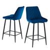 2x Velvet Bar Stool Metal Leg Breakfast Pub Chairs Kitchen Counter Furniture