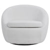360° Swivel Cuddle Armchair White Teddy Fabric Upholstered Tub Chair Accent Sofa