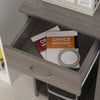 L-Shaped Corner Computer Desk w/ 2 Shelves Wide Worktop Keyboard Tray Grey