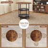 80cm Round Dining Table with Storage Metal Frame 3-Tier Kitchen Table Brown