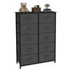 Chest of 10 Drawers, Fabric Storage Unit with Steel Frame & Wood Top