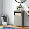 Freestanding Storage Organizer Wooden Bathroom Floor Cabinet-Grey